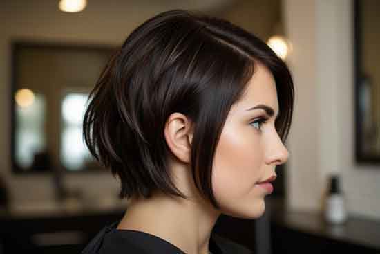 Client with short hair getting a stylish cut at a trusted hair salon