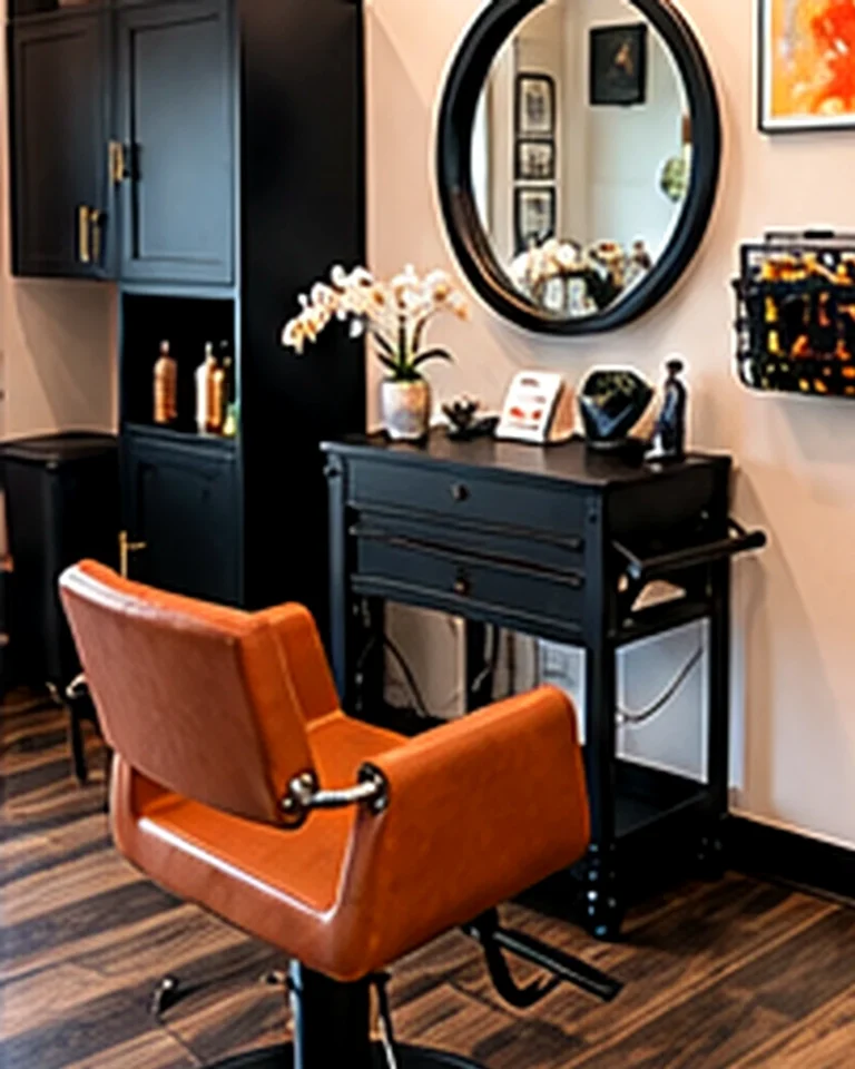 Private salon suite interior, hair consultation, at Scott Farmer Hair Salon in Venice FL